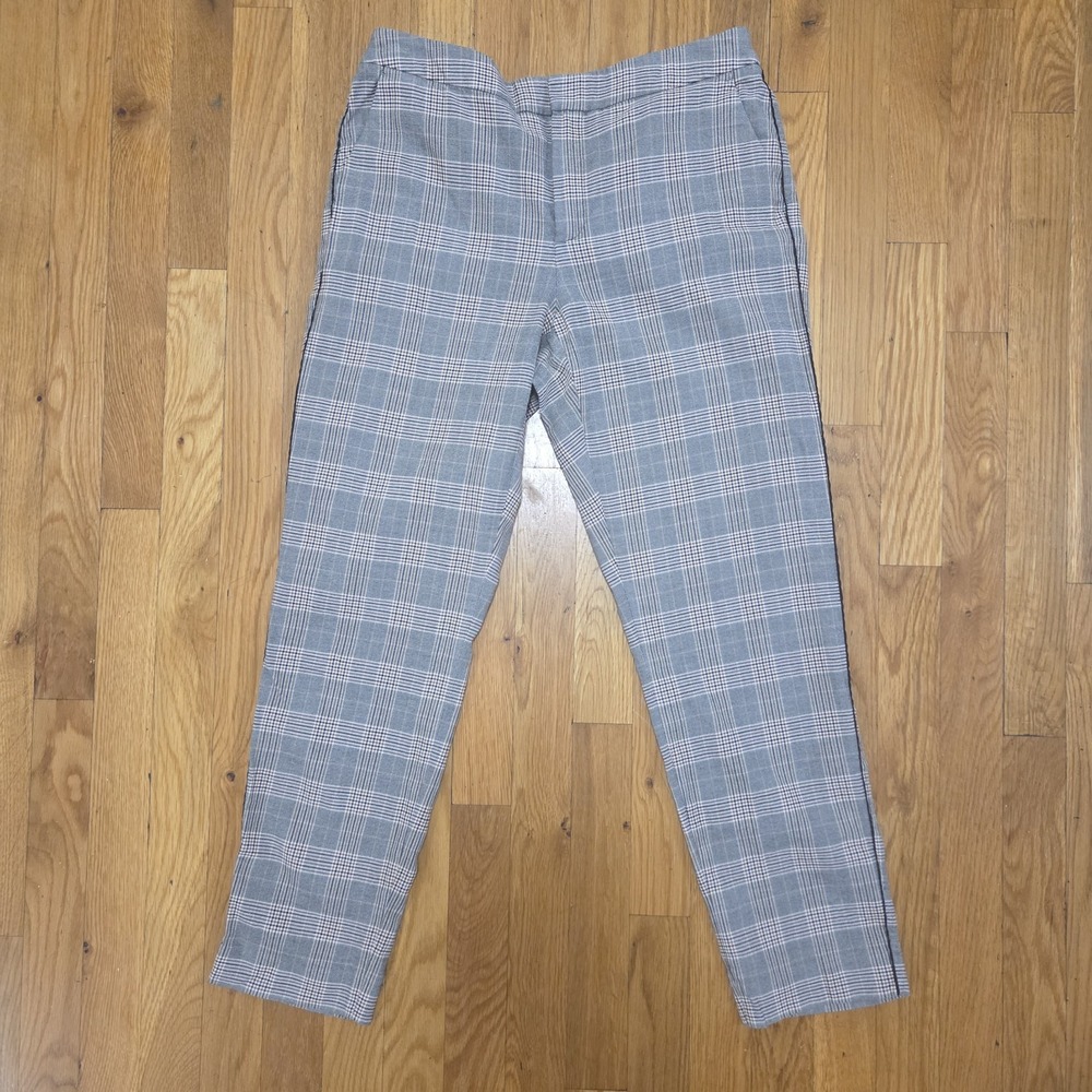 Massimo Dutti Trousers Pant Cotton Modal Blend Brown Multicolor Plaid‎